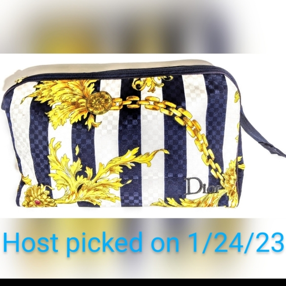 Dior Bags 97s Vintage Christian Dior Baroque Usa Made Cosmetic Zip